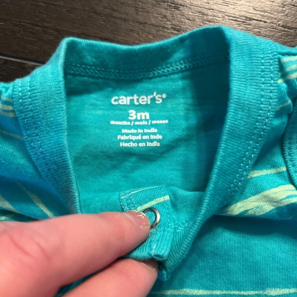 Carter’s 3M Snap Bottom Tank Top Shorts Green Dinosaur Snap-Up One Piece Romper